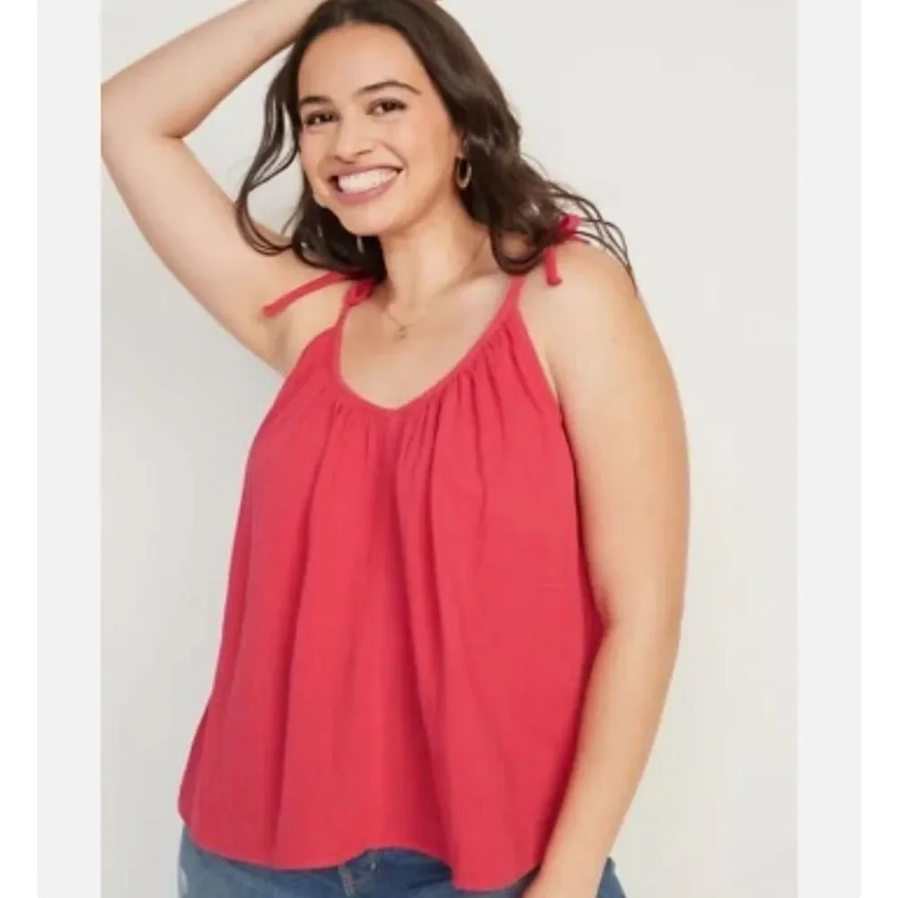 Old Navy NWT Cosmic Rouge Tie Strap Swing Tank Top, Small - Picture 3 of 13